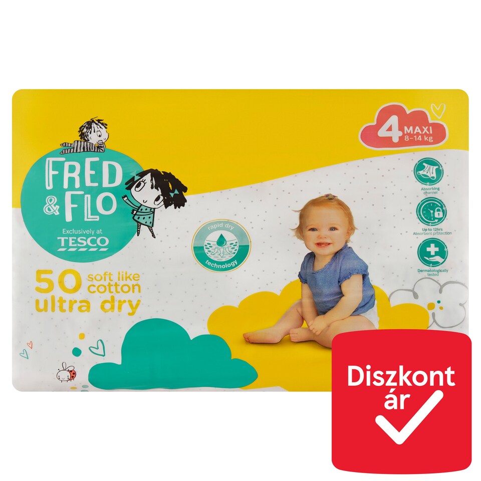 image 1 of Fred & Flo 4 Maxi 8-14 kg Nappies 50 pcs