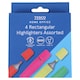 image 1 of Tesco Rectangular Highlighters Asstd 4 Pack