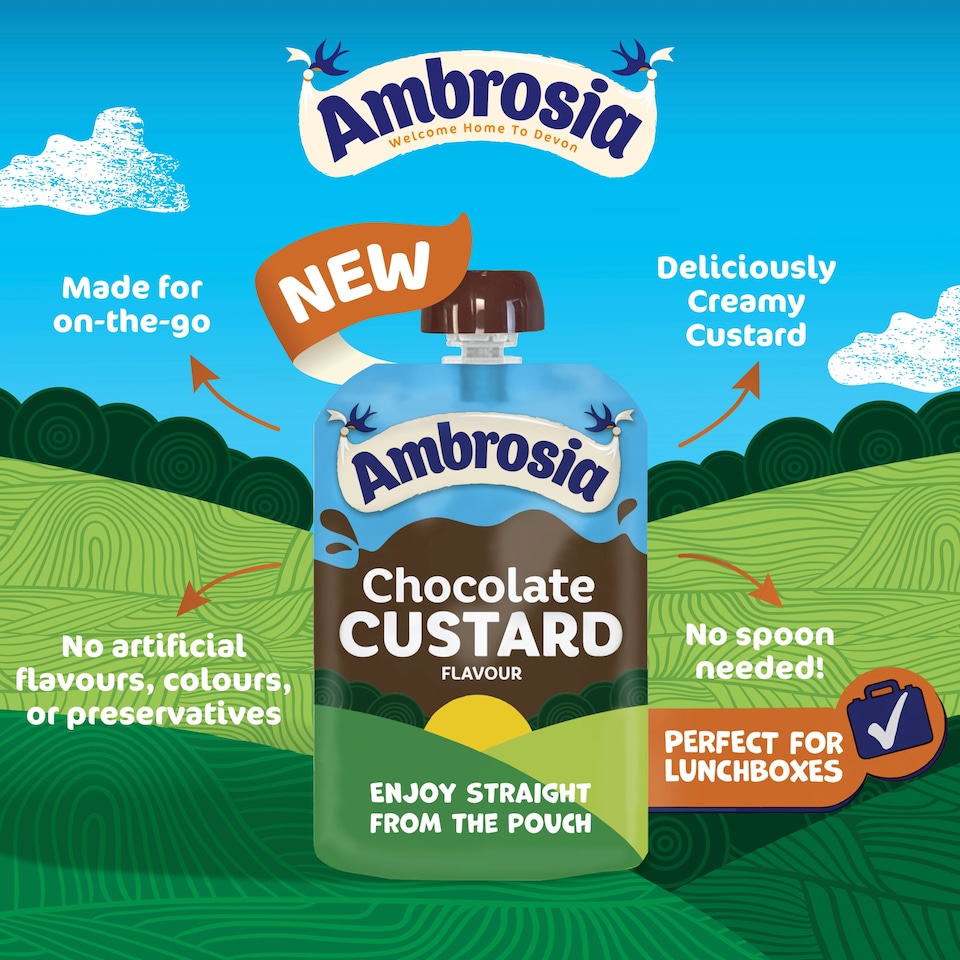 image 1 of Ambrosia Chocolate Custard Dessert Snack Pouch 100g
