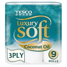 Tesco Luxury Soft Coconut Oil 9 Rolls