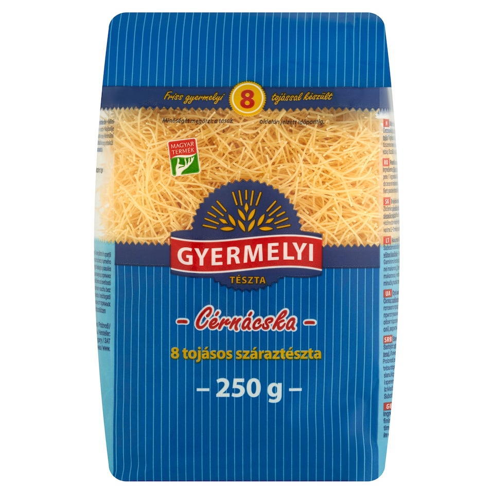 Gyermelyi cérnácska 8 tojásos száraztészta 250 g