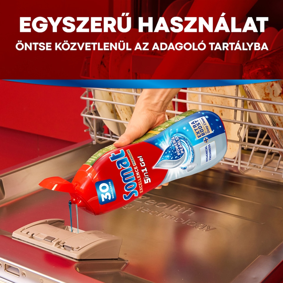 Somat Excellence 5in1 Hygiene Duo gépi mosogatószer gél 2 x 540 ml  1. kép