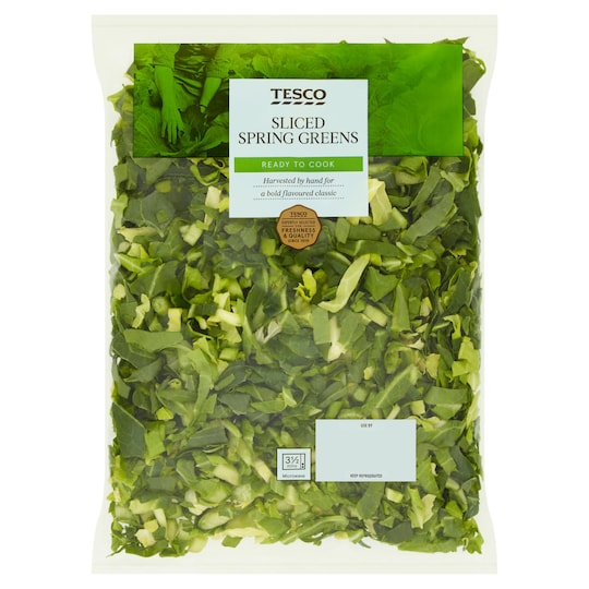 Tesco Sliced Spring Greens 240G Tesco Groceries