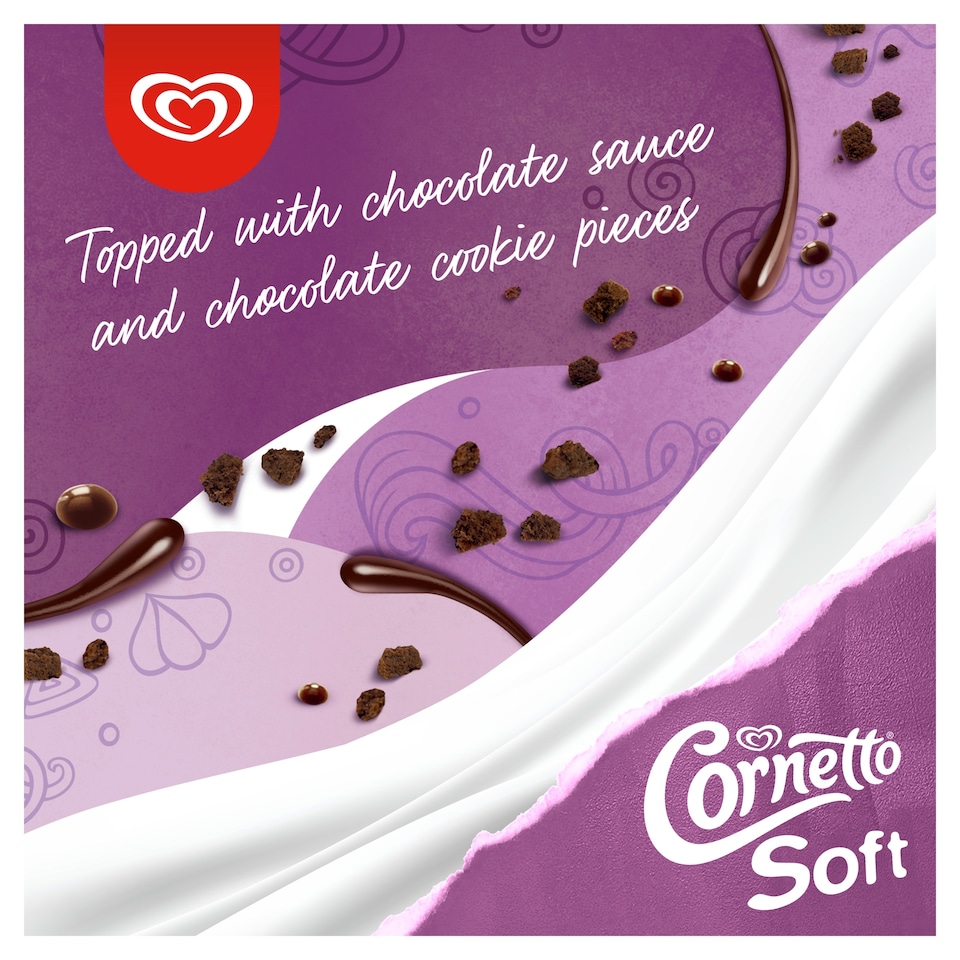 image 1 of Cornetto Soft Cookie & Chocolate Ice Cream Cones 4x140ml
