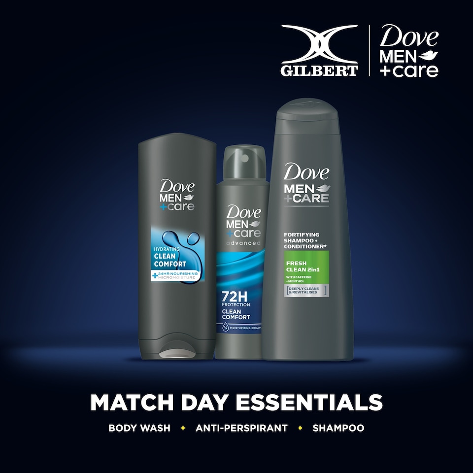 image 1 of Dove Men + Care & Gilbert Rugby Ball Washbag