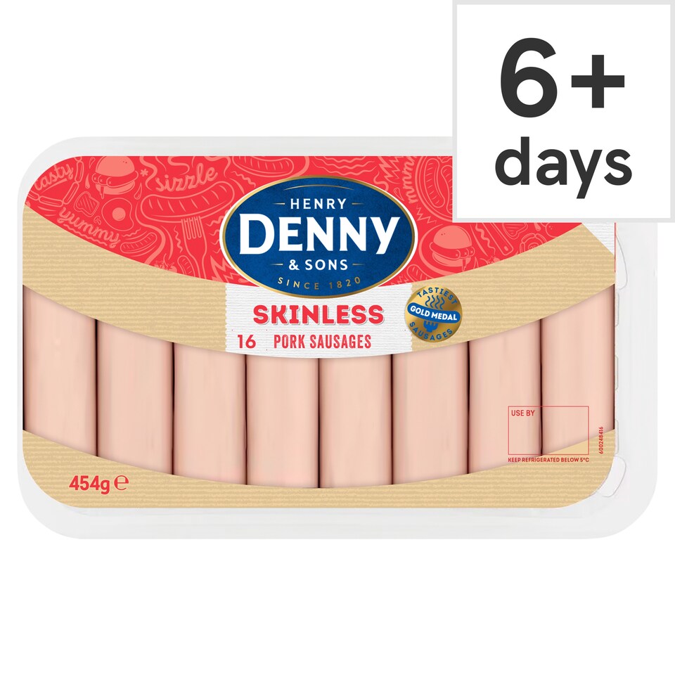 Denny 16 Skinless Sausages 454G