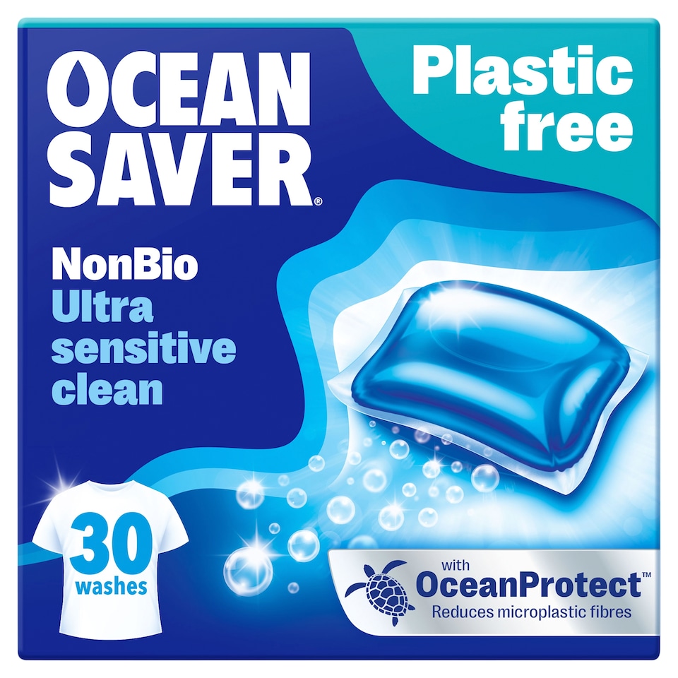 OceanSaver Plastic Free 30 Non Bio Washing Capsules 420ml