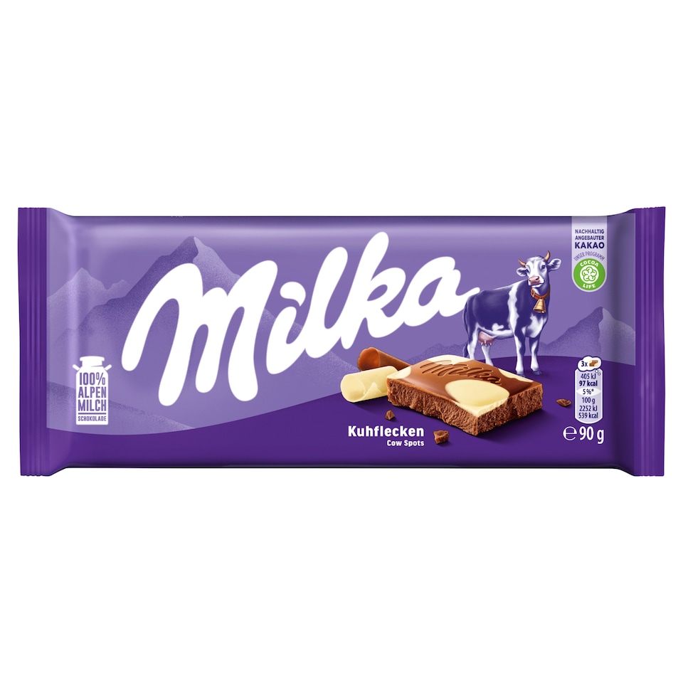 Milka Alpesi Tej Felhasználásával Készült Tejcsokoládé Fehér Csokoládéval 90 G