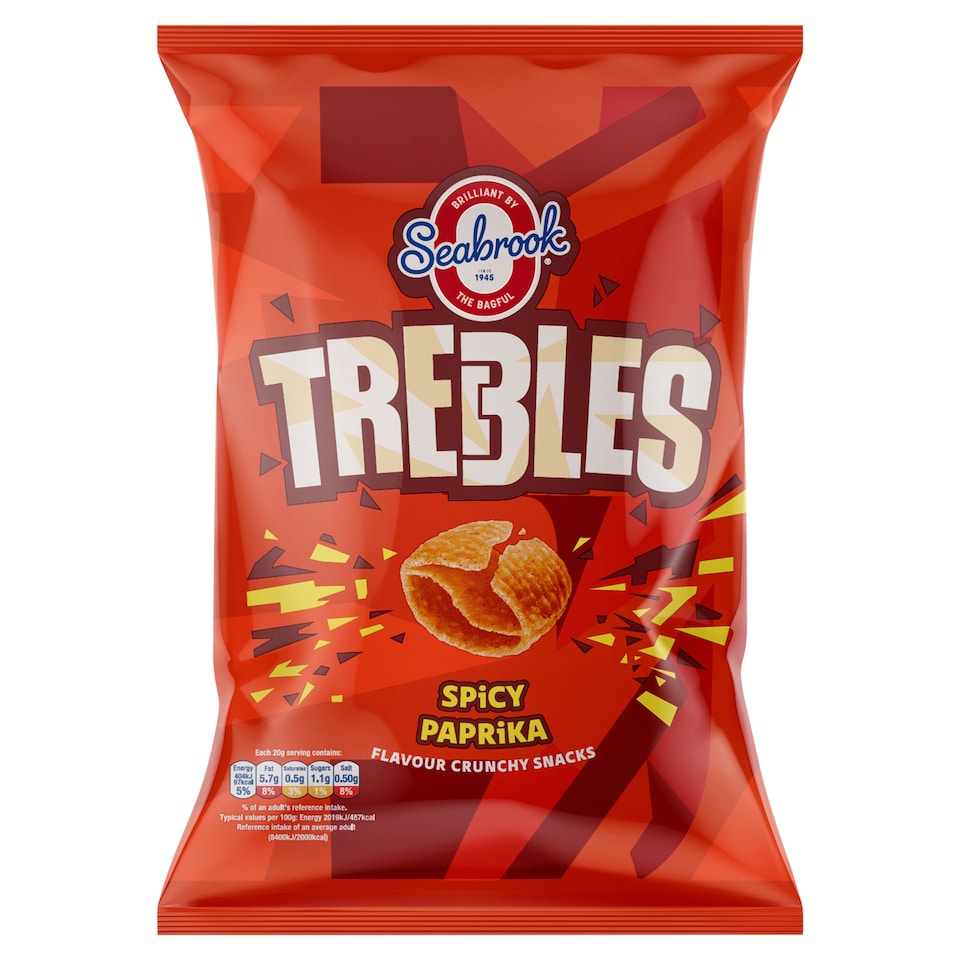 Seabrook Trebles Spicy Paprika Flavour 120g