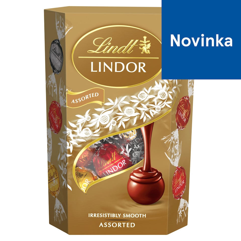 Lindt Lindor Mliečna, biela a horká čokoláda s jemnou krémovou náplňou 137 g