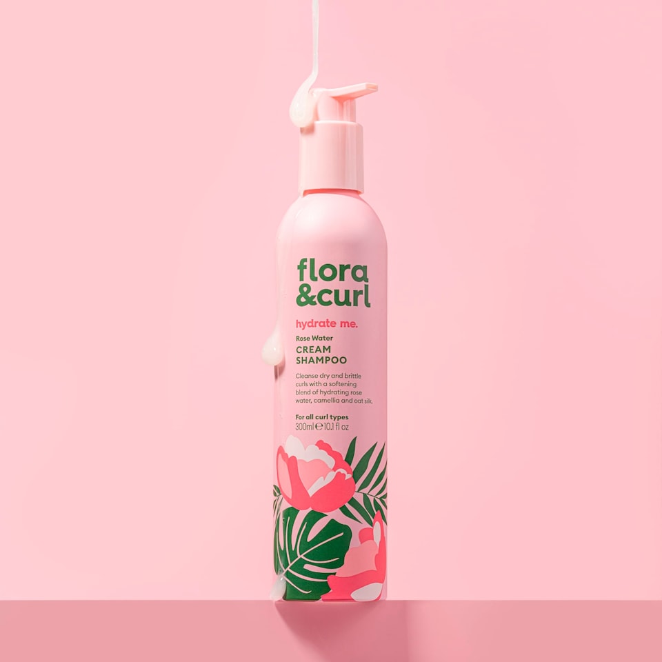 image 1 of Flora & Curl Rose Water Cream Shampoo 300ml