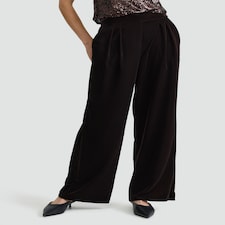 F&F Velvet Wide Leg Trousers in Brown