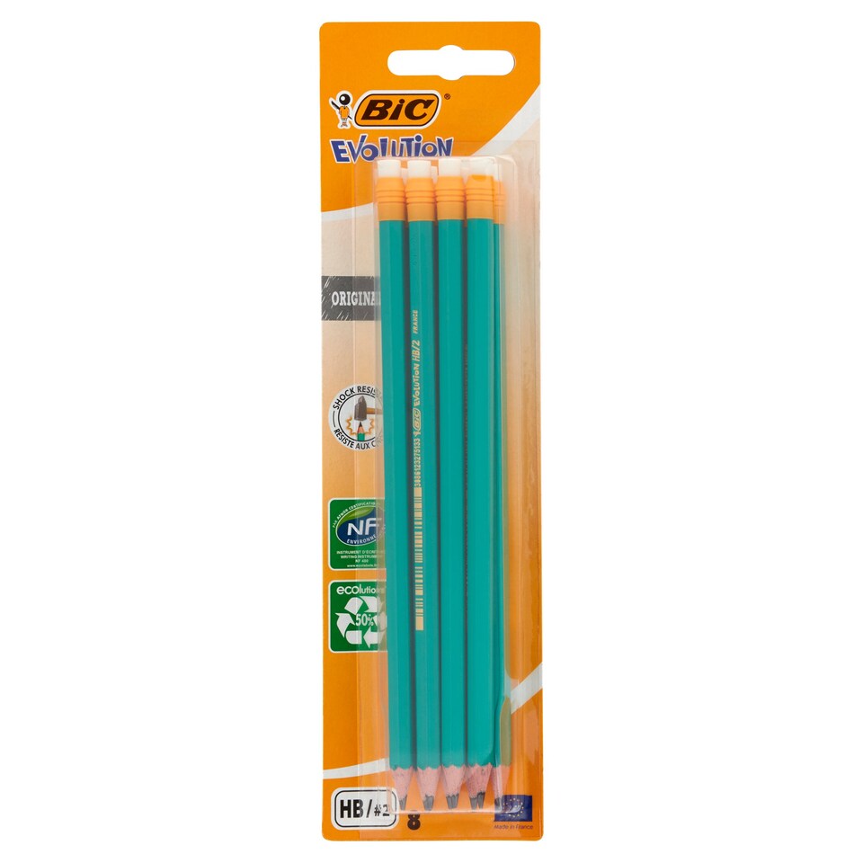 BIC Evolution Original HB/2 Wood-Free Graphite Pencil 8 pcs