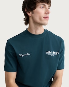 F&F Active EVERYHOUR Pure Cotton Recreation Slogan T-Shirt in Green