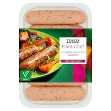 Tesco Plant Chef 6 Cumberland Style Bangers 350G