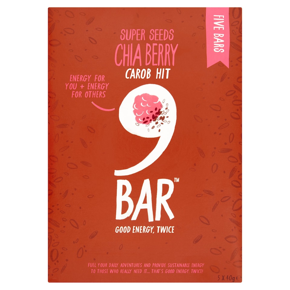 9 Bar Carob Hit Chia Berry 200G Tesco Groceries