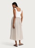 image 3 of F&F Contrast Panel Sleeveless Midi Dress in Neutral