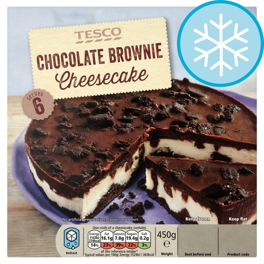 Tesco Chocolate Brownie Cheesecake 450G Tesco Groceries