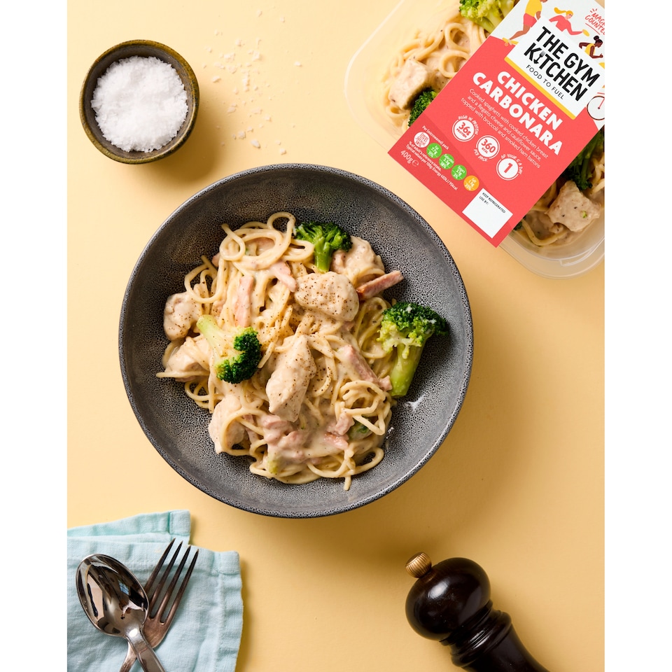 image 1 of THE GYM KITCHEN FOOD TO FUEL CHICKEN CARBONARA PASTA 400G