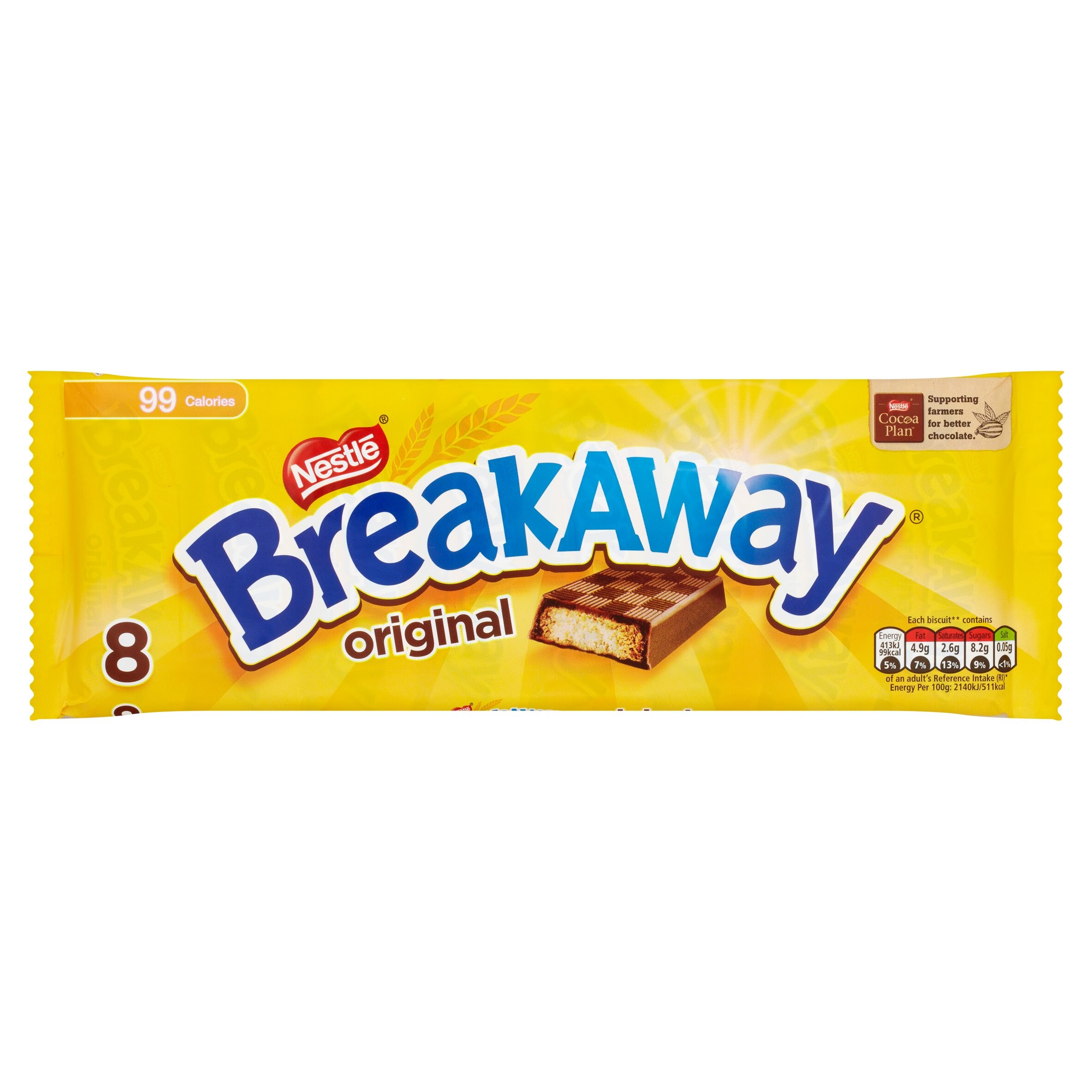 Breakaway Milk Chocolate Biscuit 8 Pack 