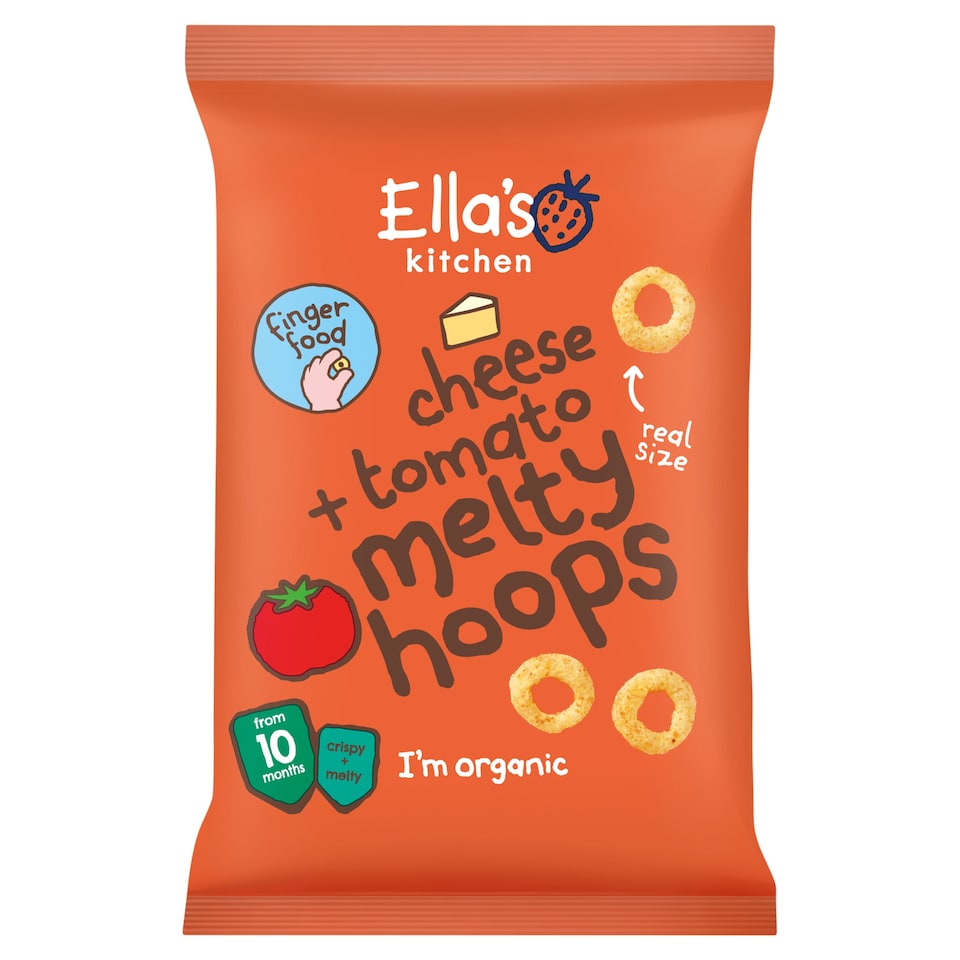 image 1 of Ella's Kitchen Cheese & Tomato Melty Hoops 20G