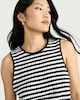 image 2 of F&F Cotton Blend Textured Striped Vest in Multi Black