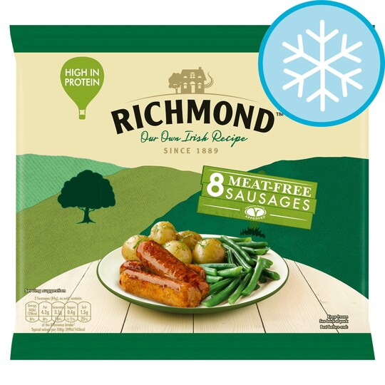 Richmond 8 Frozen Meat Free Sausages 336G Tesco Groceries