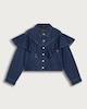 image 5 of The F&F Edit Pure Cotton Denim Ruffled Shirt in Navy