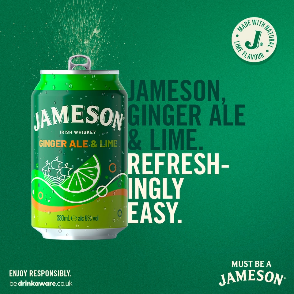 image 1 of Jameson Irish Whiskey Ginger Ale & Lime 330ml