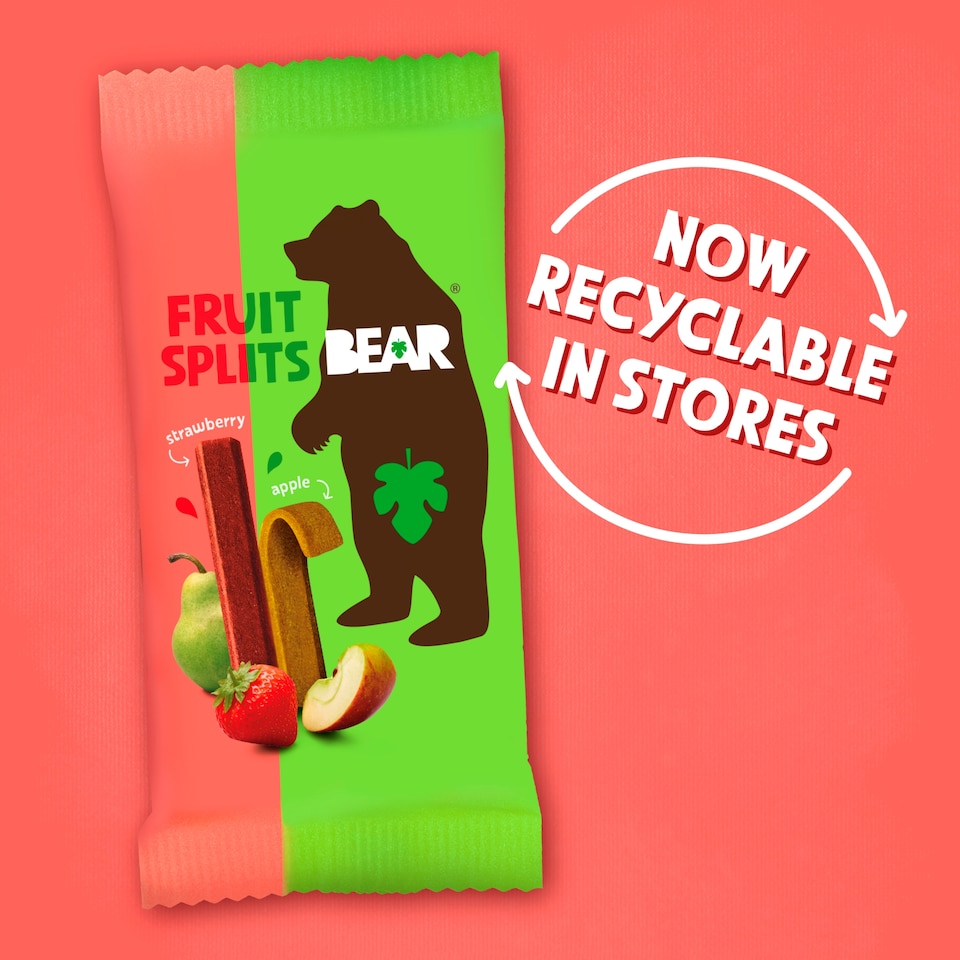 image 1 of Bear Fruit Split Strawberry & Apple 5 Pack 100G