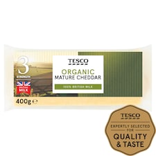 Tesco Organic Mature Cheddar 400G