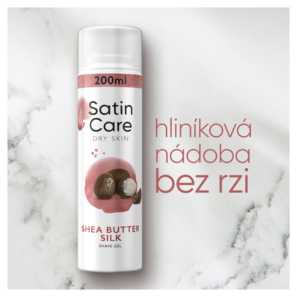 Obrázek 1 pro produkt Gillette Satin Care Dámský Gel Na Holení, Shea Butter Silk, 200 ml