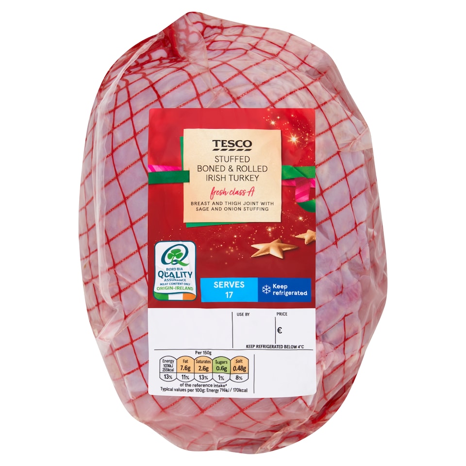 TESCO STUFFED BONED & ROLLED TURKEY 3.2KG