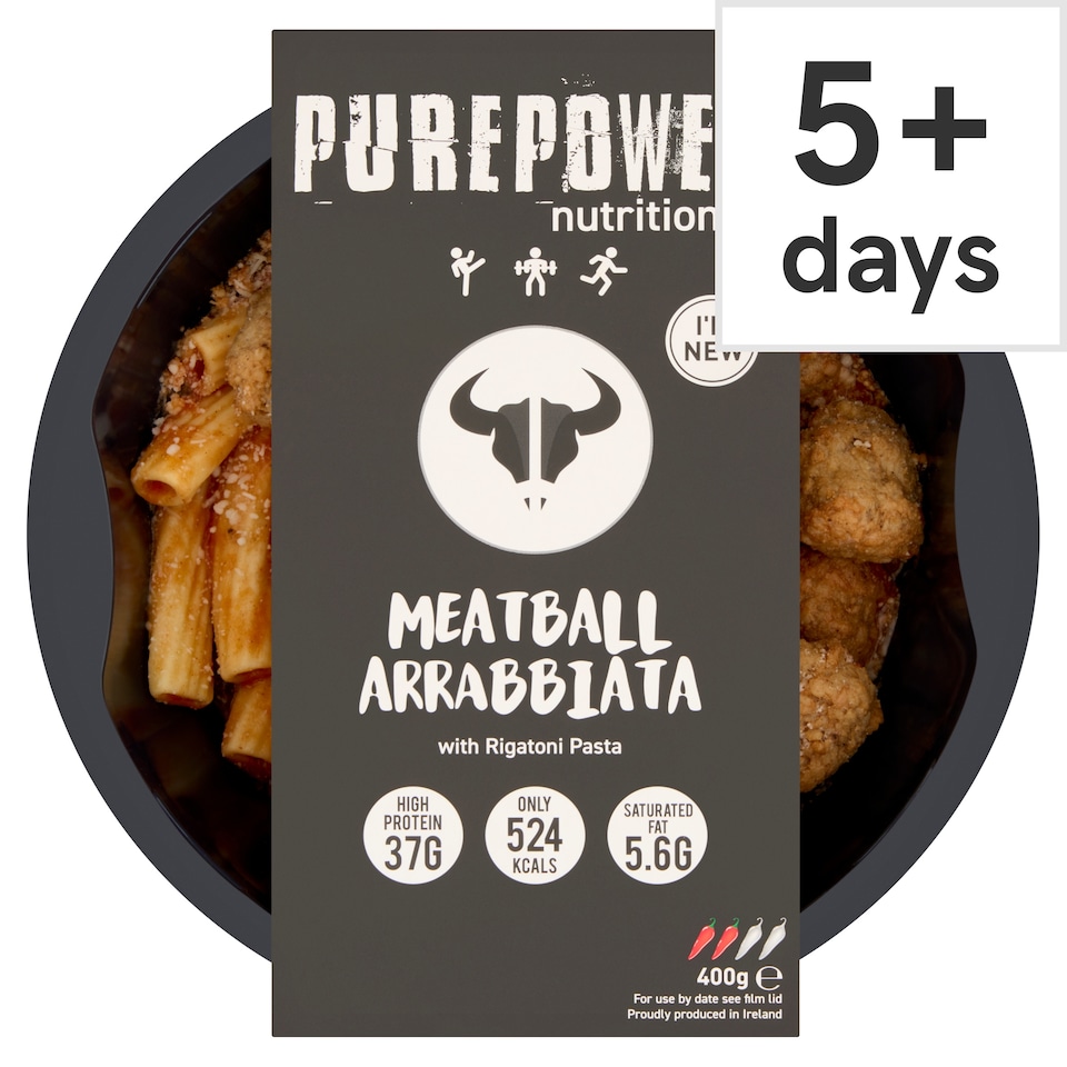 PUREPOWER NUTRITION MEATBALL ARRABBIATA WITH RIGATONI PASTA 400G