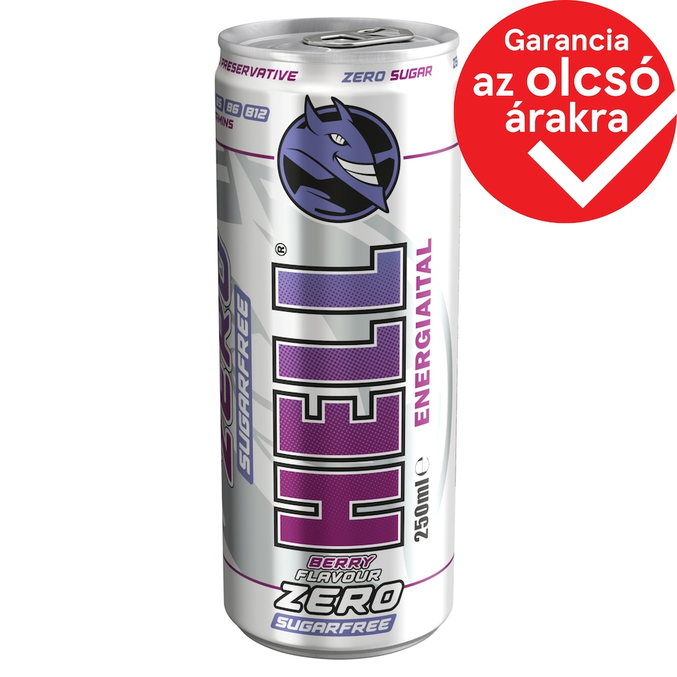HELL ZERO bogyós gyümölcsízű energiaital 250 ml