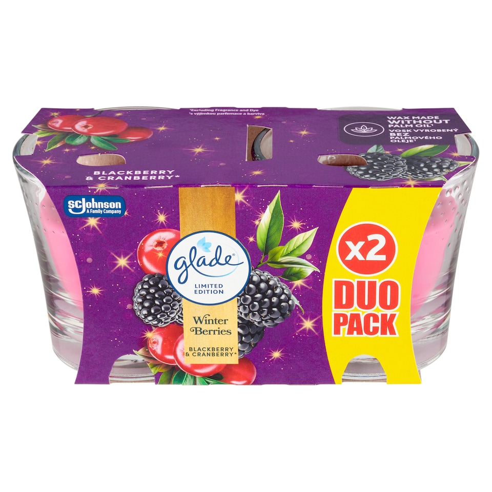 obrázok 1 z Glade Winter Berries parfumovaná sviečka 2 x 112 g (224 g)