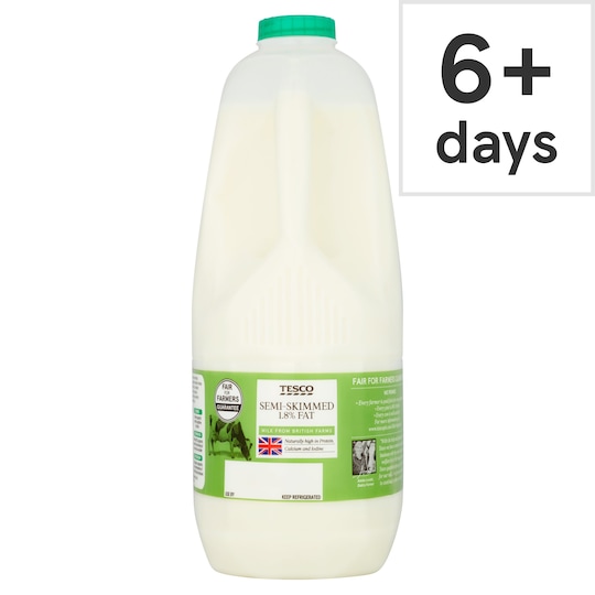Tesco Semi Skimmed Milk 3.408L/6 Pints Tesco Groceries