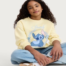 Disney Cotton Rich Stitch 2002 Print Sweatshirt in Blue