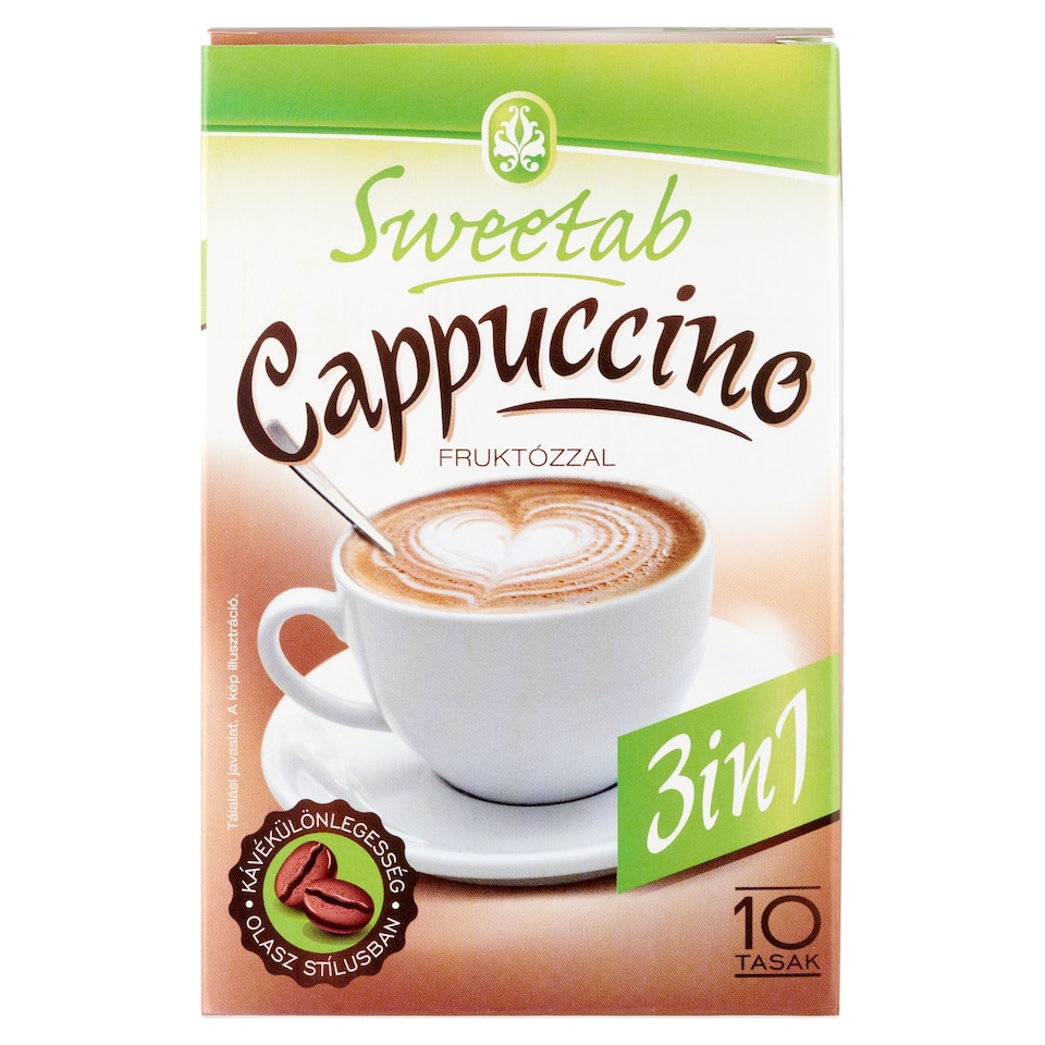 Sweetab 3in1 Cappuccino Instant Coffee Specialty with Fructose 10 x 10 g (100 g)