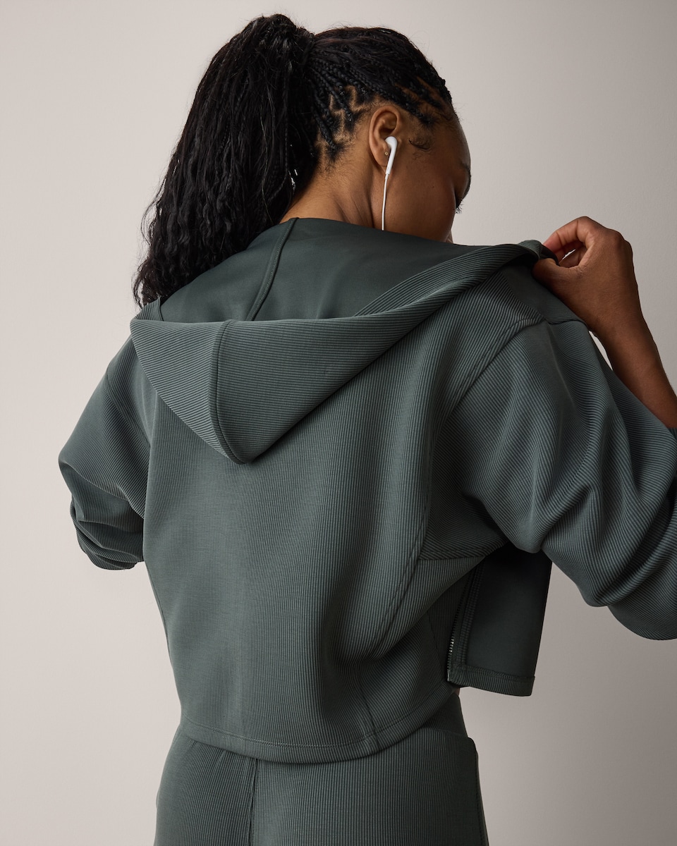 image 1 of F&F Active AFTERCLASS Textured Hoodie in Green