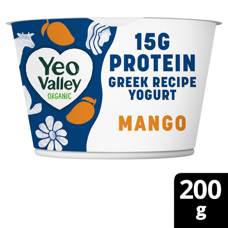Yeo Valley Organic Greek Recipe Mango & Lime Protein Yogurt 200g