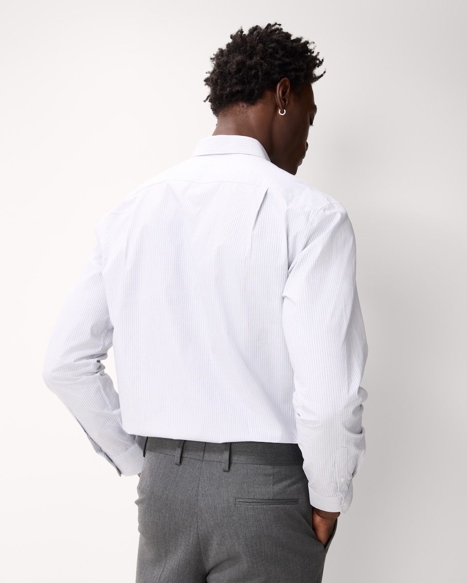 image 1 of F&F Pure Cotton Striped Shirt in Grey