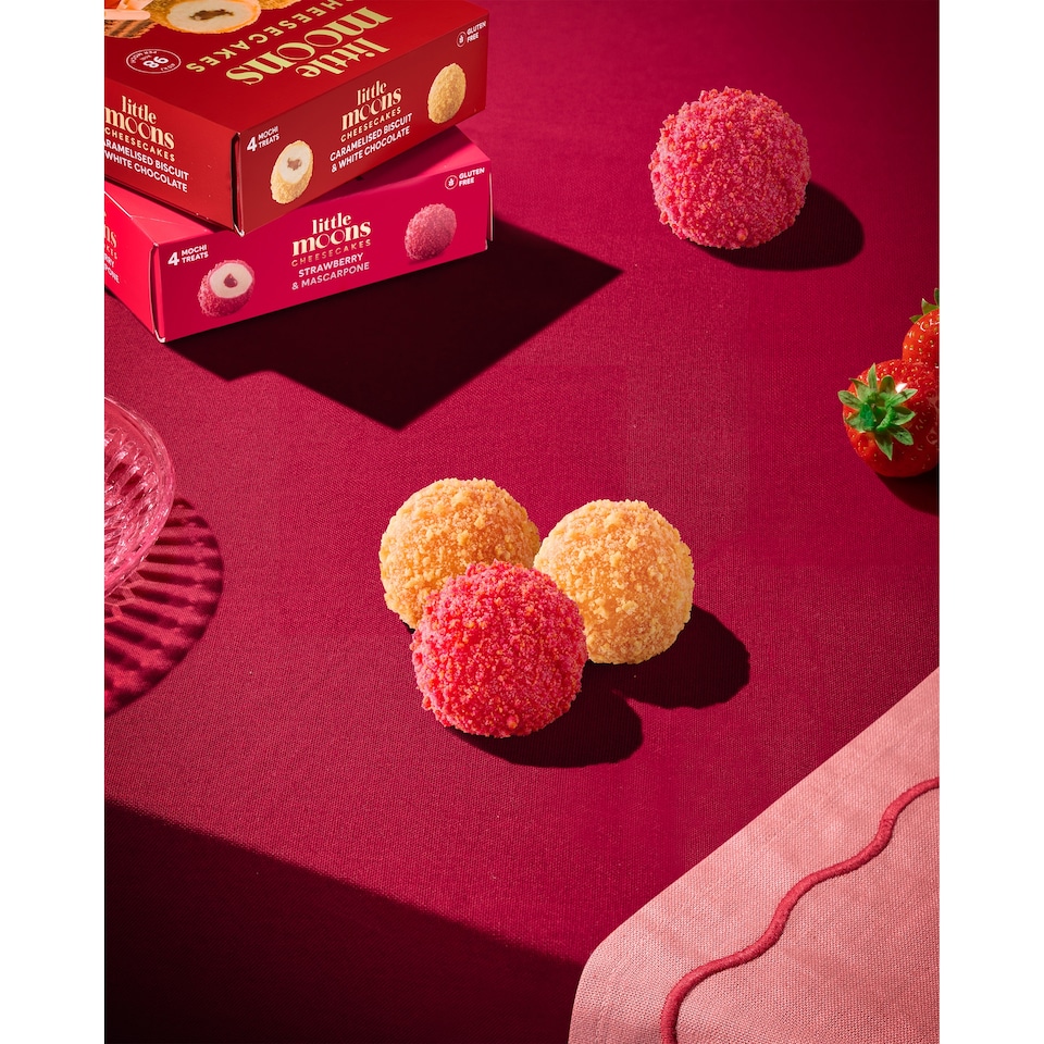 image 1 of Little Moons Strawberry & Mascarpone Mochi Cheesecakes 4x30g