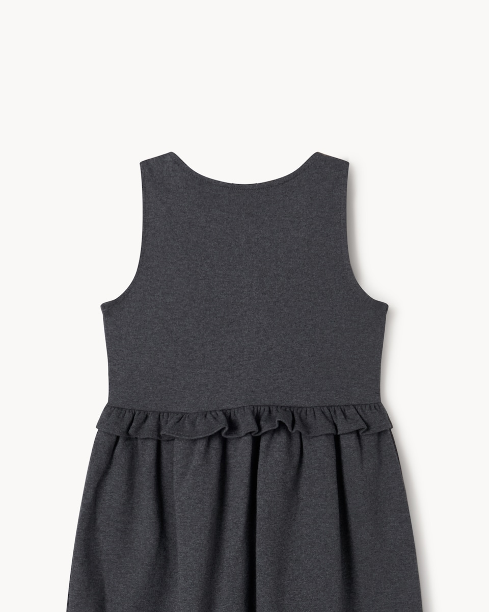 image 1 of F&F School Girls Cotton Rich Frill Pinafore in Grey
