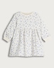 image 4 of F&F Girls Cotton Rich Floral Print Long Sleeved Sweater Dress in Cream
