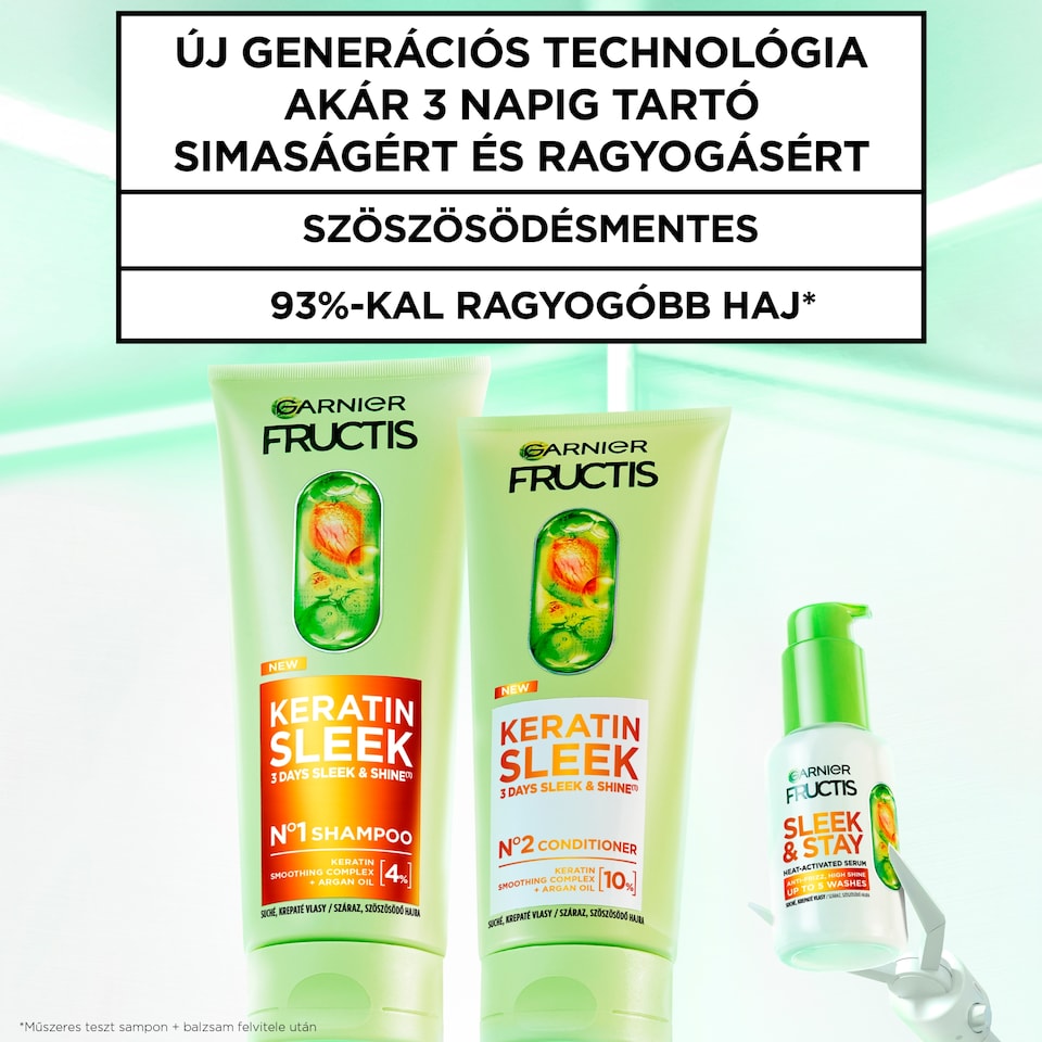 Garnier Fructis Keratin Sleek balzsam száraz, szöszösödő hajra 200 ml  1. kép