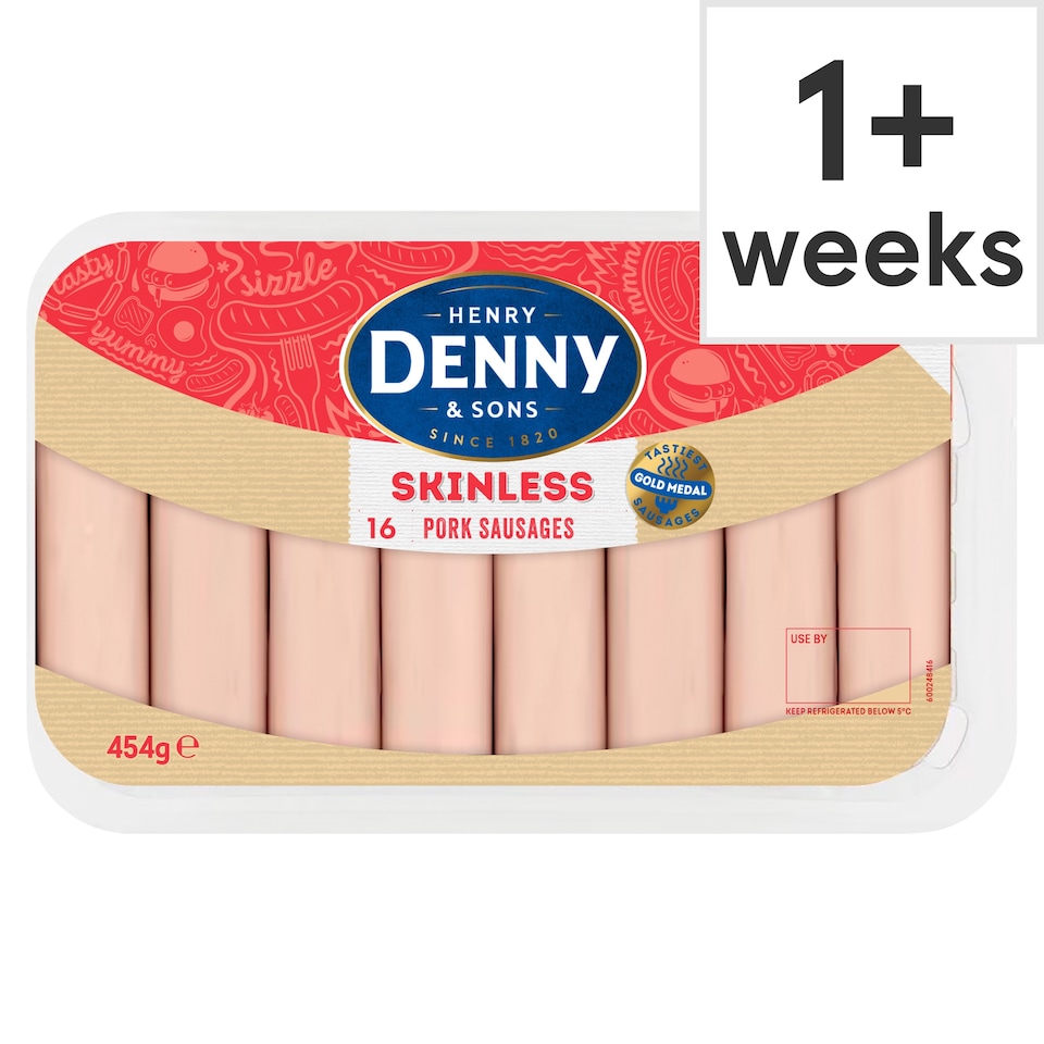 Denny 16 Skinless Sausages 454G