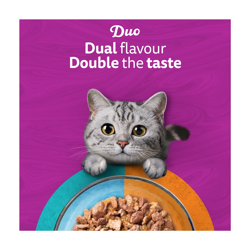 image 1 of Whiskas Duo Surf & Turf Adult Cat Food Pouches in Jelly 40x85g