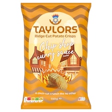 Taylors Chip Shop Curry Sauce Flavour Ridge Cut Potato Crisps 150g