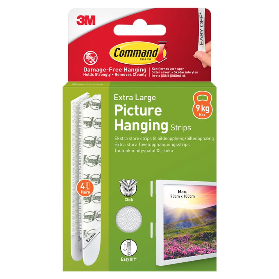 Command Extra Large Picture Hanging Strips White 4 pack
